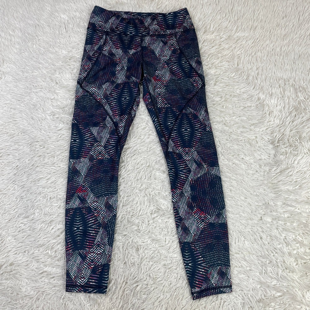 Patagonia Pants Womens Medium Blue Geometric Centered Tights Leggings Stretch M‎
